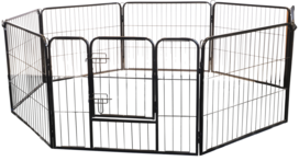 Konijnenren 8 delig zwart small 79x61cm Cavia ren - puppyren