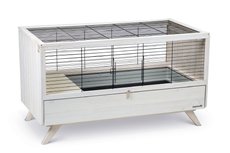 Alby - Konijnenhok - Hout - Binnengebruik - Wit - 120x64,5x72 Alby - Konijnenhok - Hout - Binnengebruik - Wit - 120x64,5x72