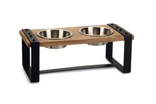 Designed by Lotte dinerset Karinto M - 48X22X18 - Hond - Hout/metaal - incl. 2 bakjes