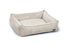 Designed by Lotte Ribbed M - 80x70x22 cm - Hondenmand - Lichtgrijs