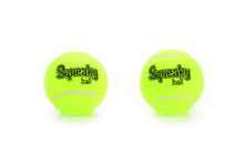 Tennisbal met pieper 2 stuks Geel 6,5 cm