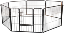 Konijnenren 8 delig zwart small 79x61cm Cavia ren - puppyren